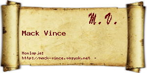 Mack Vince névjegykártya